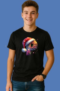Tricou P Litere Alfabet Craciun Impodobite Cu Decoratiuni, din bumbac 100% Copii | Dama | Barbat