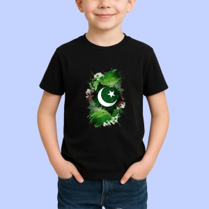 Tricou Pakistan Steag Splash Art, Copii | Dama | Barbat, culoare negru - Img 3