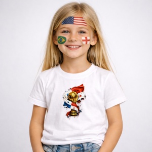 Tricou Panama World Cup Fifa 2026, din bumbac 100%, tricou alb, Copii | Dama | Barbat