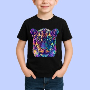 Tricou Pantera colorata in stil pop art Copii | Dama | Barbat, culoare negru