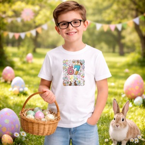 Tricou Paste 67 Easter Doodle Rabbit Pastel Design, din bumbac 100%, tricou alb, Copii | Dama | Barbat - Img 7