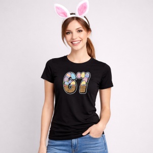 Tricou Paste 67 Oua Colorate Easter Pastel Decorativ, din bumbac 100%, tricou negru, Copii | Dama | Barbat