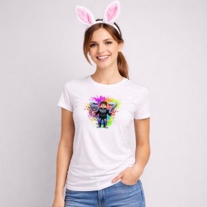 Tricou Paste 67 Roblox Boy Graffiti Easter Style, din bumbac 100%, tricou alb, Copii | Dama | Barbat - Img 3