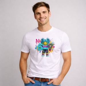 Tricou Paste 67 Roblox Boy Rainbow Splash Aesthetic Style, din bumbac 100%, tricou alb, Copii | Dama | Barbat