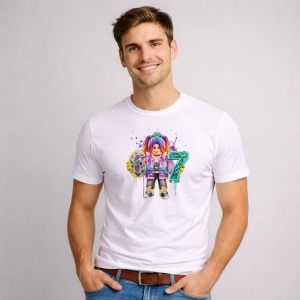 Tricou Paste 67 Roblox Girl Rainbow Drip Urban Style, din bumbac 100%, tricou alb, Copii | Dama | Barbat - Img 2