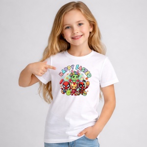 Tricou Paste Avengers Paste Oua Colorate Happy Easter, din bumbac 100%, tricou alb, Copii | Dama | Barbat - Img 2