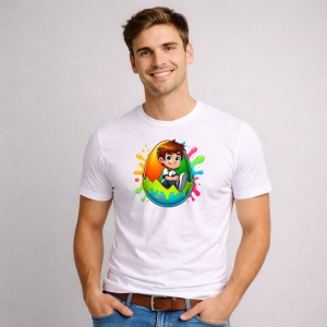 Tricou Paste Ben 10 Paste Ou Colorat Stil Graffiti, din bumbac 100%, tricou alb, Copii | Dama | Barbat - Img 3