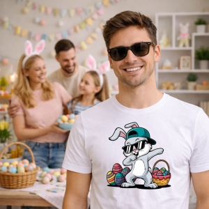 Tricou Paste Bugs Bunny Paste Cos Oua Colorate Clasic 2, din bumbac 100%, tricou alb, Copii | Dama | Barbat - Img 7