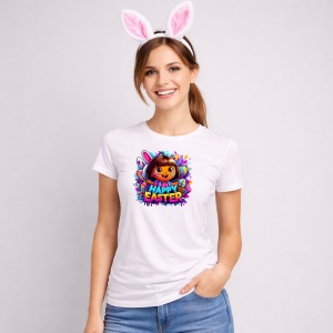 Tricou Paste Dora Explorer Paste Happy Easter Colorat Oua, din bumbac 100%, tricou alb, Copii | Dama | Barbat