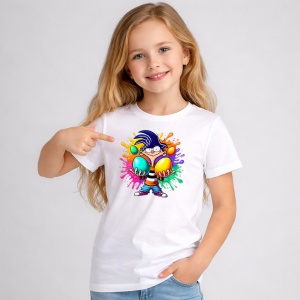 Tricou Paste Eddy Paste Oua Colorate Color Splash, din bumbac 100%, tricou alb, Copii | Dama | Barbat