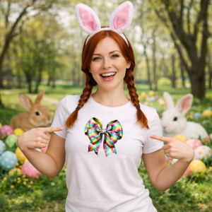 Tricou Paste Fundita Rainbow Colorata Stil Easter Vibrant, din bumbac 100%, tricou alb, Copii | Dama | Barbat - Img 9