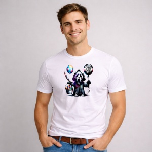 Tricou Paste Ghostface Paste Oua Colorate Stil Horror, din bumbac 100%, tricou alb, Copii | Dama | Barbat