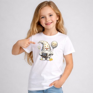 Tricou Paste Gnom Easter Cu Balon Si Oua Pastel Elegant, din bumbac 100%, tricou alb, Copii | Dama | Barbat - Img 1