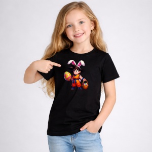 Tricou Paste Goku Dragon Ball Paste Oua Colorate Cos, din bumbac 100%, tricou negru, Copii | Dama | Barbat - Img 2