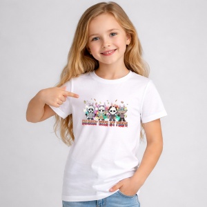 Tricou Paste Hangin With My Peeps Easter Horror Funny Crew, din bumbac 100%, tricou alb, Copii | Dama | Barbat - Img 2