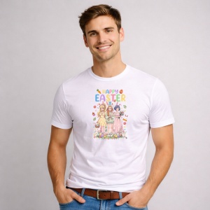 Tricou Paste Happy Easter Kpop Girls Cos Oua Pastel, din bumbac 100%, tricou alb, Copii | Dama | Barbat - Img 2