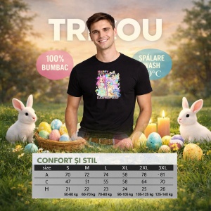 Tricou Paste Happy Easter Party Kpop Girls Pastel, din bumbac 100%, tricou negru, Copii | Dama | Barbat - Img 6