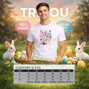 Tricou Paste Huntrix Easter Coquette Girls Aesthetic Pastel, din bumbac 100%, tricou alb, Copii | Dama | Barbat - Img 4