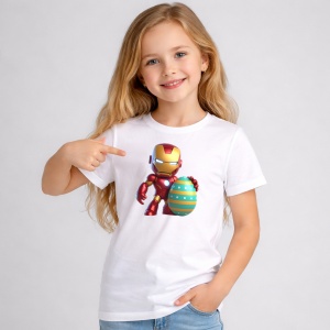 Tricou Paste Iron Man Paste Ou Colorat Decorativ, din bumbac 100%, tricou alb, Copii | Dama | Barbat