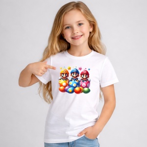 Tricou Paste Mario Bros Paste Oua Colorate Echilibru, din bumbac 100%, tricou alb, Copii | Dama | Barbat - Img 1