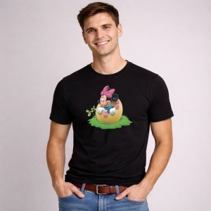 Tricou Paste Minnie Mouse Paste Ou Colorat Gradina, din bumbac 100%, tricou negru, Copii | Dama | Barbat - Img 3