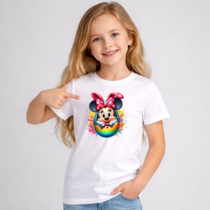 Tricou Paste Minnie Mouse Paste Ou Colorat Stil Graffiti, din bumbac 100%, tricou alb, Copii | Dama | Barbat