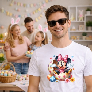 Tricou Paste Minnie Mouse Paste Ou Spart Colorat, din bumbac 100%, tricou alb, Copii | Dama | Barbat - Img 7