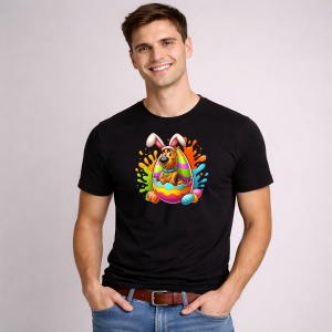 Tricou Paste Scooby Doo Paste Ou Colorat Vesel, din bumbac 100%, tricou negru, Copii | Dama | Barbat - Img 3