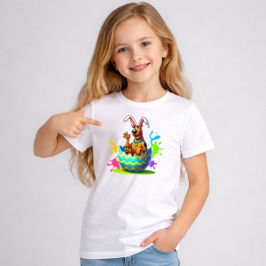 Tricou Paste Scooby Doo Paste Ou Spart Colorat, din bumbac 100%, tricou alb, Copii | Dama | Barbat