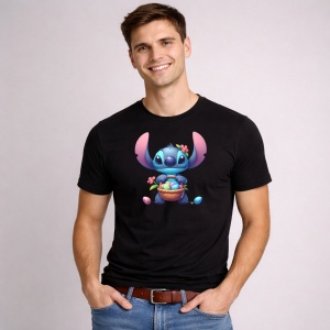 Tricou Paste Stitch Paste Cos Oua Colorate Dragut, din bumbac 100%, tricou negru, Copii | Dama | Barbat