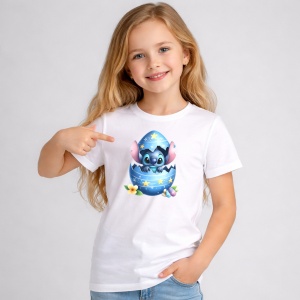 Tricou Paste Stitch Paste Ou Spart Colorat Iepuras, din bumbac 100%, tricou alb, Copii | Dama | Barbat