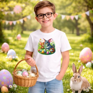 Tricou Paste Tom And Jerry Paste Oua Colorate Cos, din bumbac 100%, tricou alb, Copii | Dama | Barbat - Img 5
