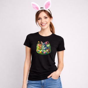 Tricou Paste Tom And Jerry Paste Oua Colorate Cos, din bumbac 100%, tricou negru, Copii | Dama | Barbat