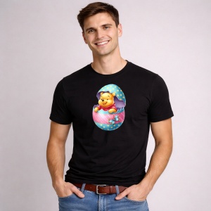 Tricou Paste Winnie The Pooh Paste Ou Decorativ Mare, din bumbac 100%, tricou negru, Copii | Dama | Barbat - Img 2