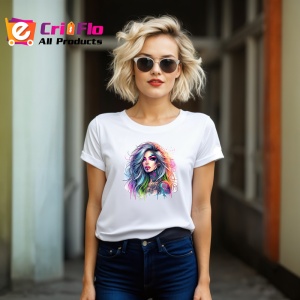 Tricou pastel hair tattooed woman blue tone, femeie cu par pastel si tatuaj ton albastru, Copii | Dama | Barbat - Img 11