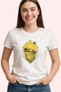 Tricou Peisaj Galben Cu Plaja, Copii | Dama | Barbat