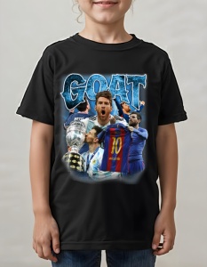 Tricou pentru copii - GOAT - Lionel Messi, Campion, Barcelona, Argentina
