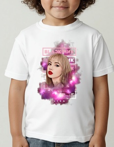Tricou pentru copii - K-POP - Lisa BLACKPINK - Design vibrant, stil cosmic, fan BLACKPINK. - Img 2