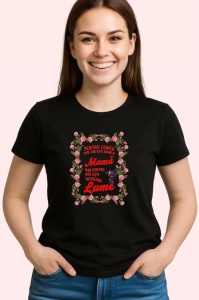 Tricou pentru lumea din jur esti doar o mama dar pentru noi esti intreaga lume mesaj emotionant, Copii | Dama | Barbat , tricou negru - Img 2
