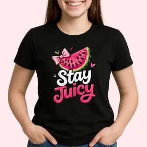 Tricou Pepene Ramai zemoasa, Fructe, Copii | Dama, culoare negru - Img 2