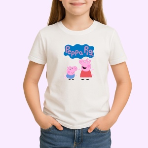Tricou Peppa Pig purcelusa roz in aventuri zilnice cu familia, Copii | Dama | Barbat