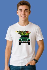 Tricou Personaje Cartoon Cu Caciuli De Craciun, din bumbac 100%, tricou alb, Copii | Dama | Barbat - Img 3