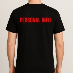 Tricou PERSONAL INFORMATII, Personalizat | Unisex Dama si Barbat, Negru