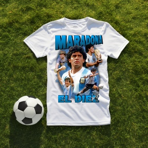Tricou personalizat barbat cu Maradona Fotbal