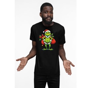 Tricou personalizat Craciun pentru barbati, Spiridusul Grinch, Bumbac
