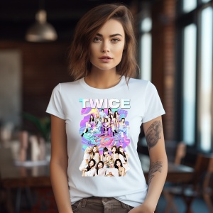 Tricou personalizat dama cu formatia TWICE Kpop