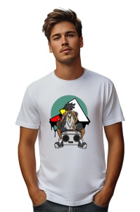 Tricou personalizat pentru barbati din bumbac 100% cu imprimeu haios Street Music, cu imprimeu pentru barbati, stil modern, confortabil, tricou personalizat