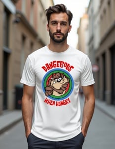 Tricou personalizat pentru barbati din bumbac 100% - Dangerous When Hungry