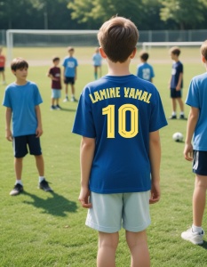 Tricou Personalizat pentru Copii cu Lamine la Yamal 10 Barcelona - Cadou Ideal pentru Fanii Fotbalului - Lamine Yamal 10 Barcelona Tricou Copii