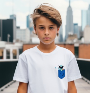 Tricou personalizat pentru copii din bumbac 100% cu imprimeu de buzunar - Squirtle din Pokémon - Tricou pentru antrenorii Pokémon în devenire - Img 3